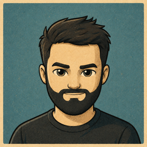 Illustrated portrait of Justinas Pošiūnas